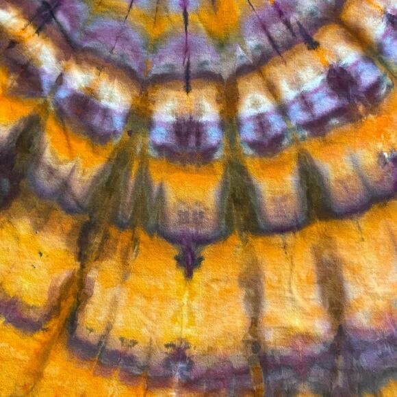 Halloween Tie Dyed T-shirt - Orange Purple - Handmade - Men's Women's 2XLarge - Picture 7 of 12